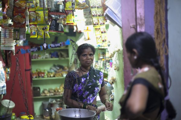 Women helped to set up small enterprises (a grocery store)